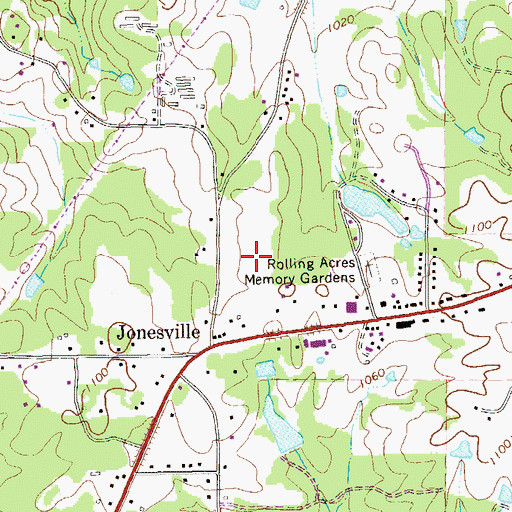 Topographic Map of Jonesville Middle School, GA
