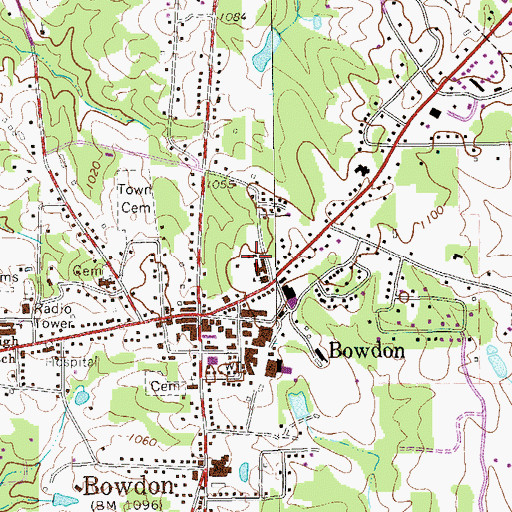 Topographic Map of Carroll County Crossroads Academy, GA