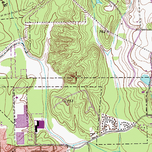 Topographic Map of Dalton Middle School, GA