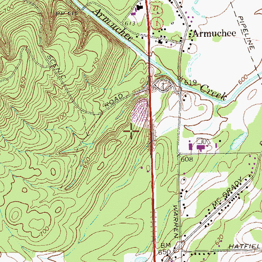 Topographic Map of Armuchee Elementary School, GA