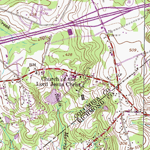 Topographic Map of Greater Augusta Christian Academy, GA