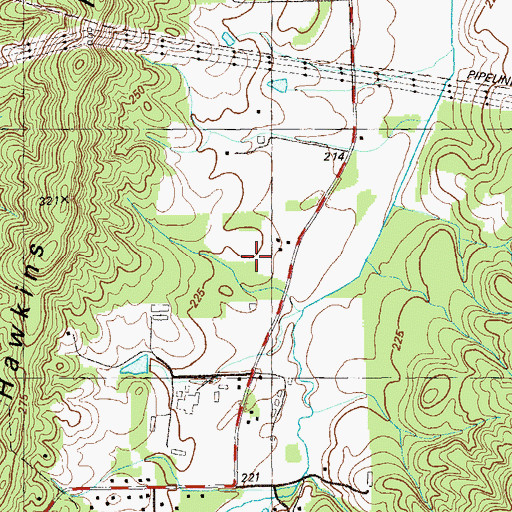 Topographic Map of Ridgeland High School, GA