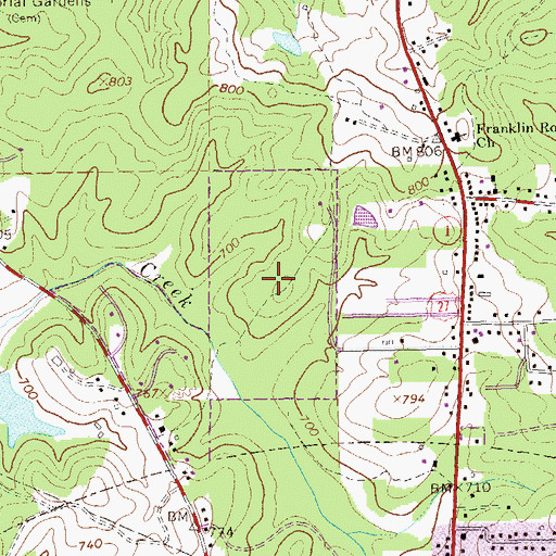 Topographic Map of Franklin Forest Elementary School, GA