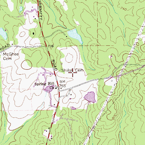 Topographic Map of Callaway Middle School, GA