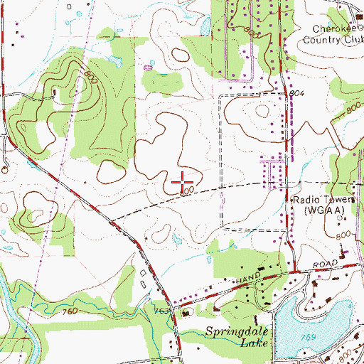 Topographic Map of Cherokee Elementary School, GA