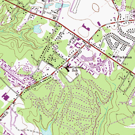 Topographic Map of Winterville Elementary School, GA