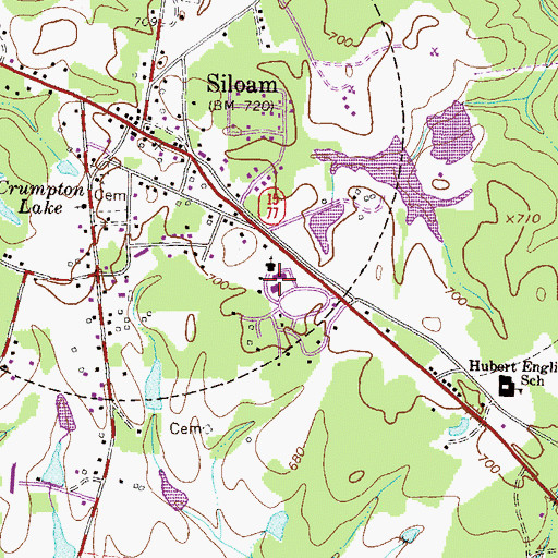 Topographic Map of Nathanael Greene Academy, GA