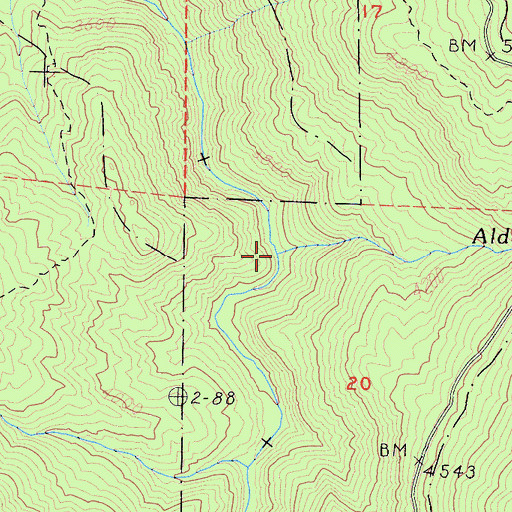 Topographic Map of Alder Creek, CA