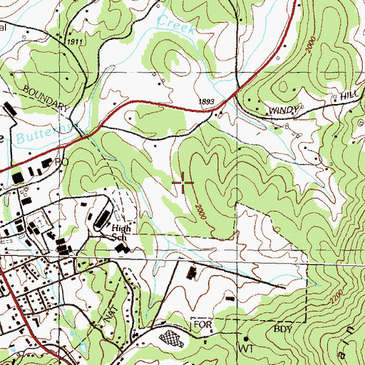 Topographic Map of Union County 5th/6th Academy, GA