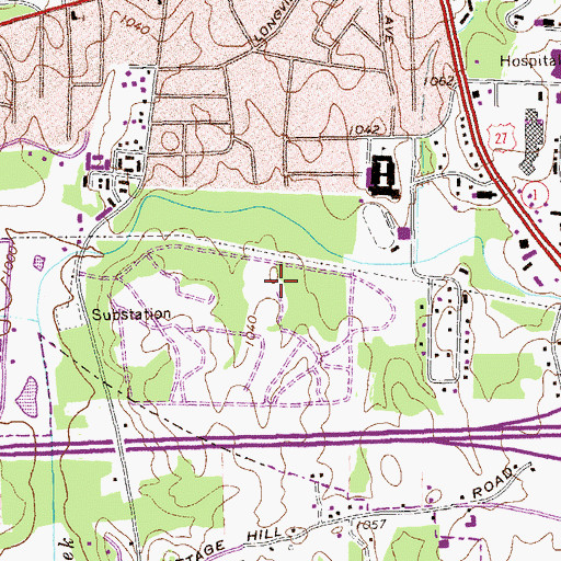 Topographic Map of Carrollton Middle School, GA