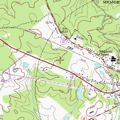 Topographic Map of Taliaferro County School, GA