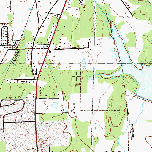 Topographic Map of Lafayette Middle School, GA