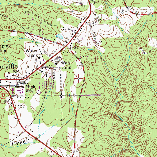 Topographic Map of Robinson Elementary School, GA
