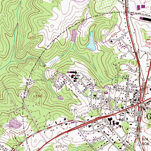 Topographic Map of Maggie Califf Learning Complex, GA