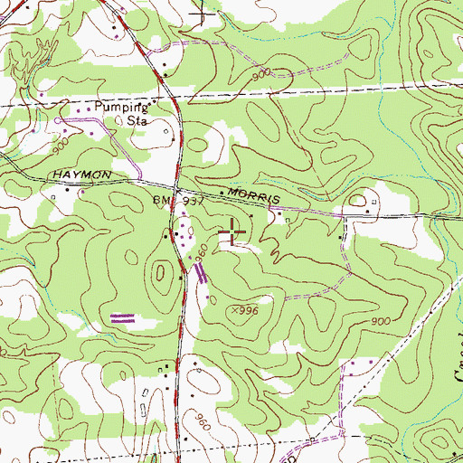 Topographic Map of Haymon - Morris Middle School, GA