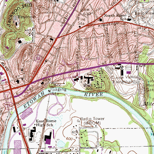 Topographic Map of Rome Transitional Academy, GA