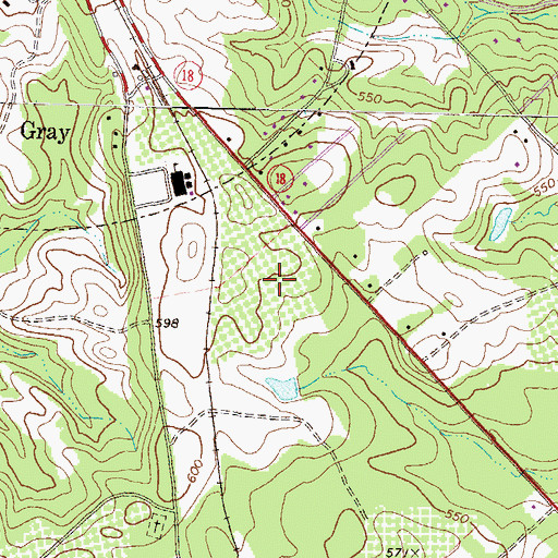 Topographic Map of Gray Station Middle School, GA