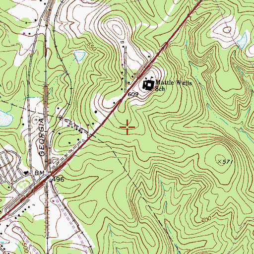 Topographic Map of Wells Primary School, GA