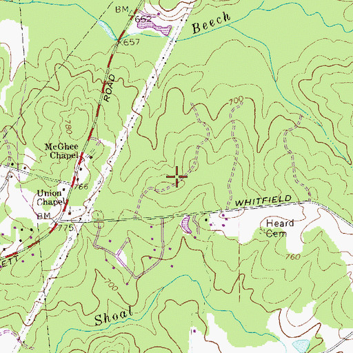 Topographic Map of Callaway High School, GA