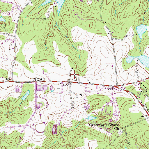 Topographic Map of Lewiston Elementary School, GA