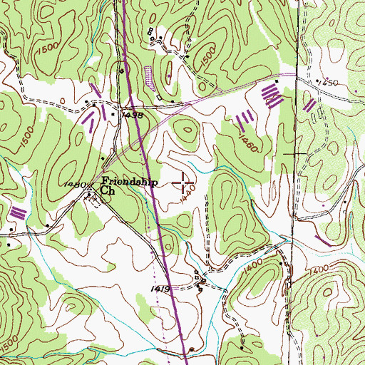 Topographic Map of Mossy Creek Elementary School, GA