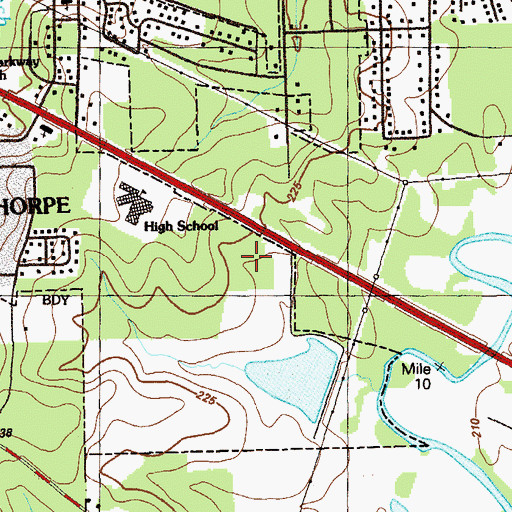 Topographic Map of Battlefield Elementary School, GA