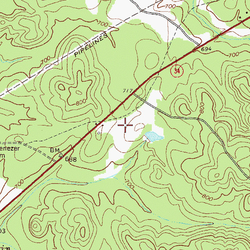 Topographic Map of Heard County Elementary School, GA