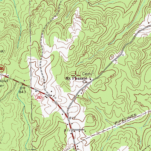 Topographic Map of Heard County Middle School, GA