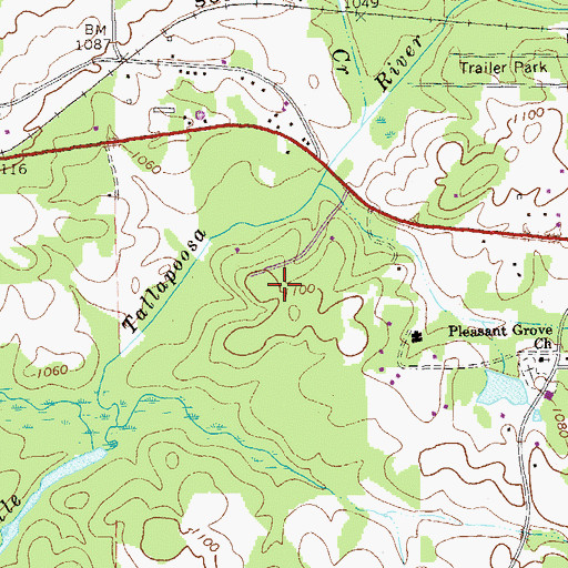 Topographic Map of Blackstock Montessori School, GA