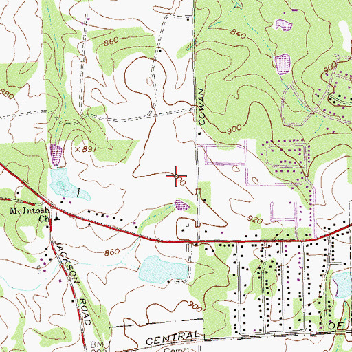 Topographic Map of Cowan Road Middle School, GA