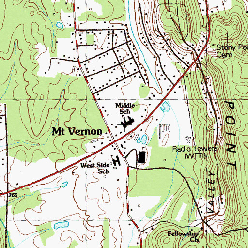 Topographic Map of Westside Middle School, GA