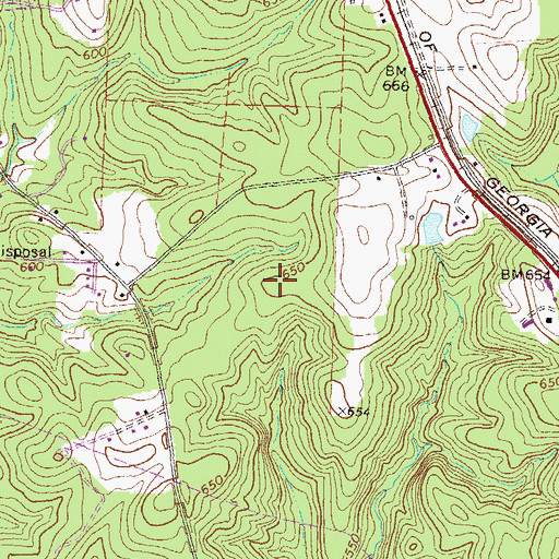 Topographic Map of T G Scott Elementary School, GA