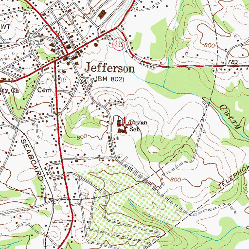 Topographic Map of Gordon Street Center, GA