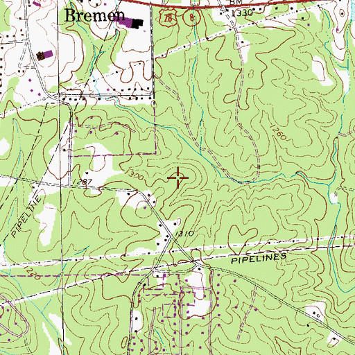 Topographic Map of Bremen Middle School, GA