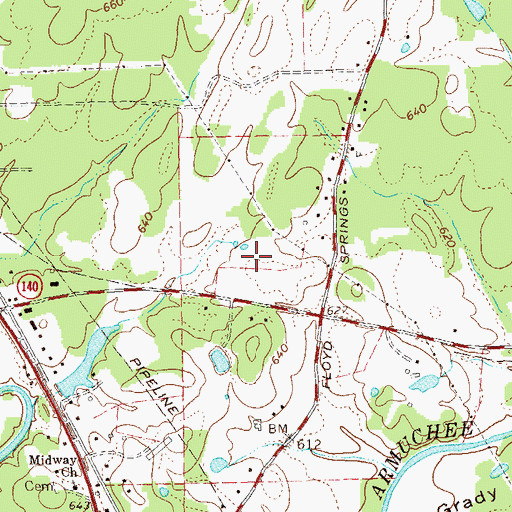Topographic Map of Armunchee Middle School, GA