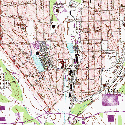 Topographic Map of Berta Weathersbee Elementary School, GA