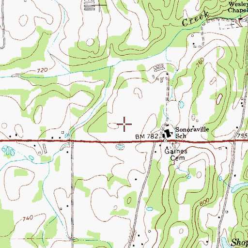 Topographic Map of Sonoraville Middle School, GA
