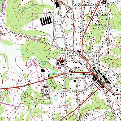 Topographic Map of Villa Rica Elementary School, GA