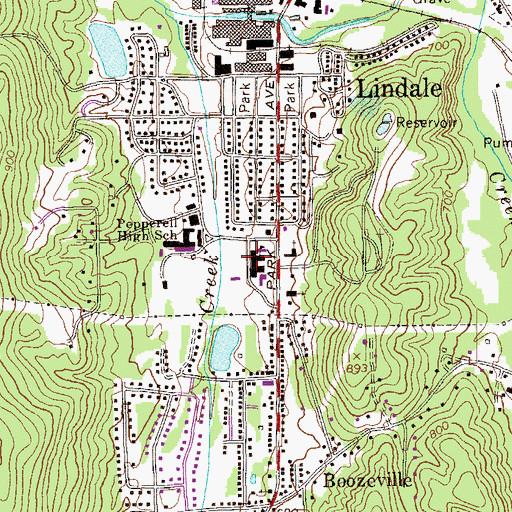Topographic Map of Pepperell Primary School, GA