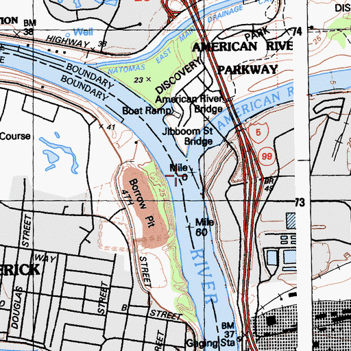 Topographic Map of American River, CA