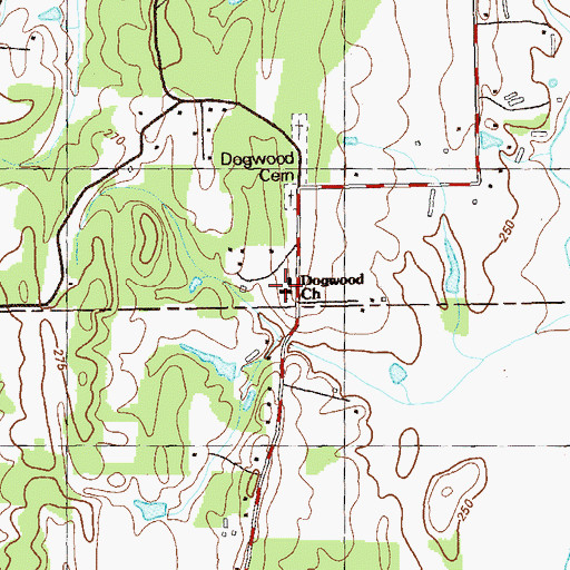 Topographic Map of Dogwood Christian Academy, GA