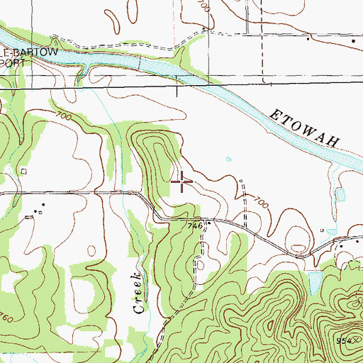 Topographic Map of Woodland High School, GA