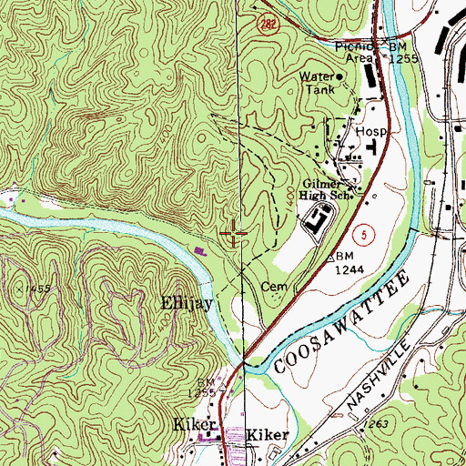 Topographic Map of Grace Christian School, GA