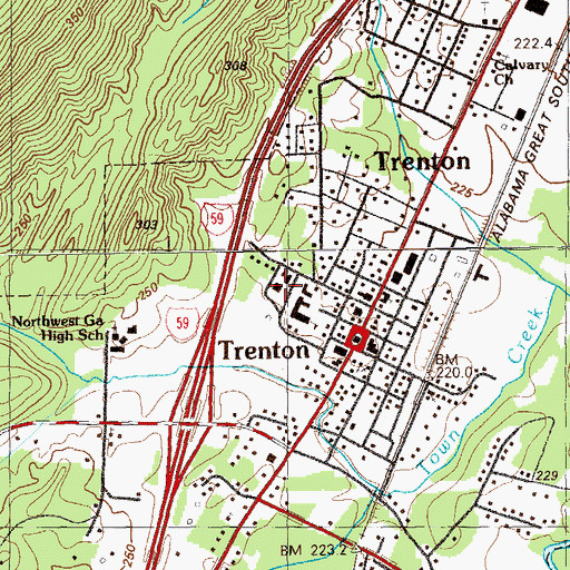 Topographic Map of Dade Primary School, GA