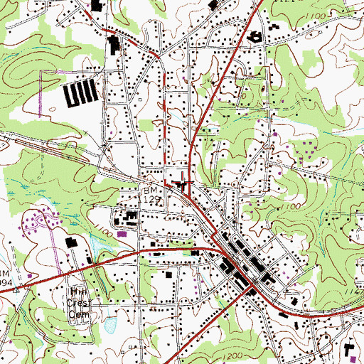 Topographic Map of Happy Valley Baptist Academy, GA