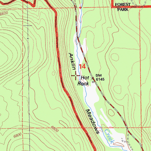 Topographic Map of Anklin Meadows, CA