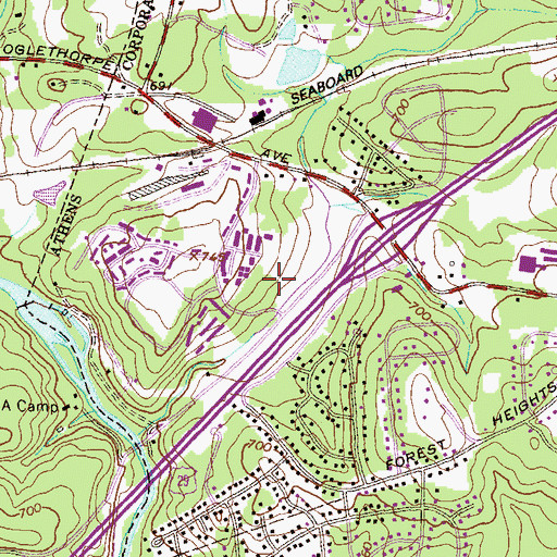 Topographic Map of Classic City High School, GA