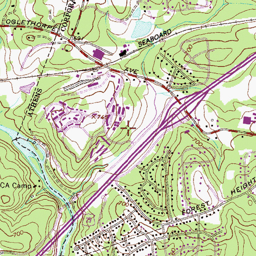 Topographic Map of Classic City Performance Learning Center, GA
