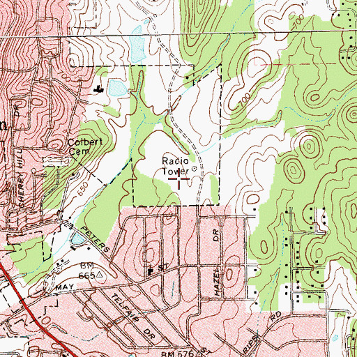 Topographic Map of Calhoun Primary School, GA