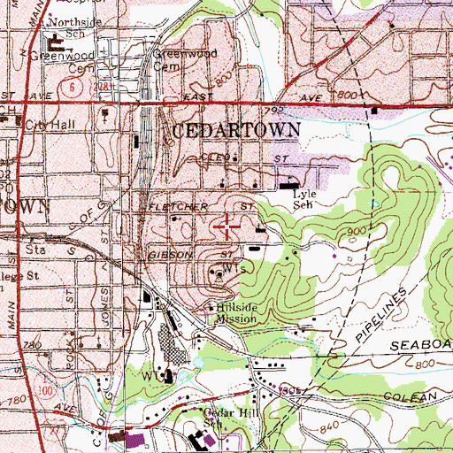 Topographic Map of Harpst Academy, GA